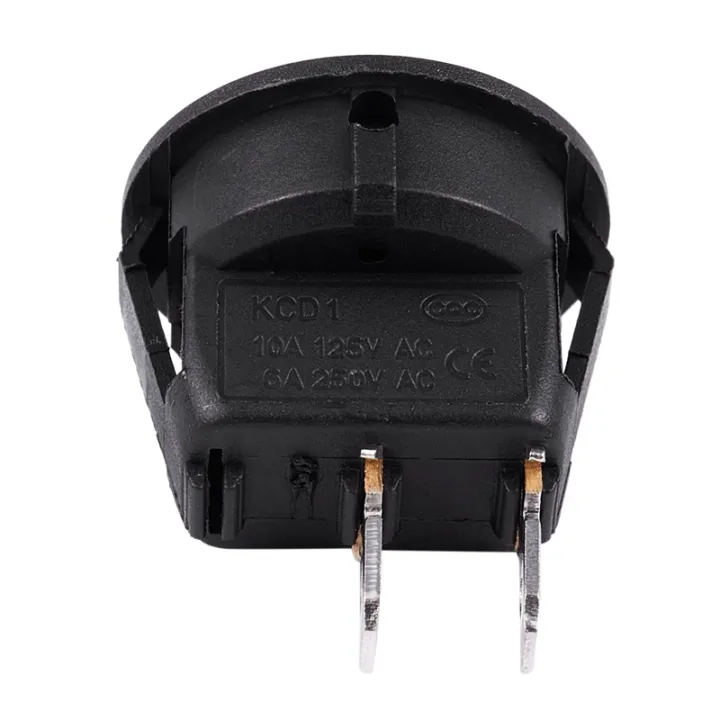 15Pcs%20SPST%20Black%20Button%20On/Off%20Round%20Rocker%20Switch%20AC%206A/250V%2010A/125V%20-%20Image%206