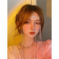 Waterdrop Hairband Exquisite Chinese style Long Forehead chain Face curtain Hanfu hair accessories for Wedding Party Costume Traditional Chinese attire Fashion accessory.