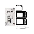 4 in 1 Noosy Micro Nano Sim Card Adapter - Black. 