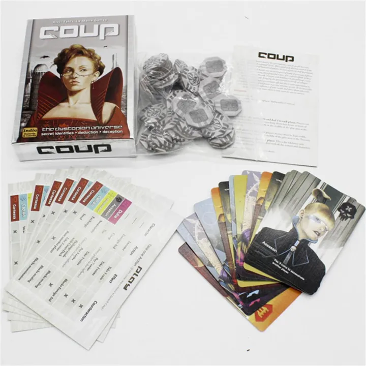 【Broad Sunlight shop】2019 high quality coup game Full English Version for party family board game cards game