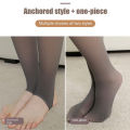 Fleece Tights Skin Color Winter Woman Pantyhose Translucent Wool Sock Pants Stocking Fleece Lined Tights Thermal Legging.