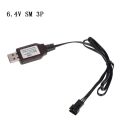 6.4v/7.4V Charger Li-ion battery SM-3P Compatible with RC Toys remote control toy SM-3P positive portable USB Charger N7MC.