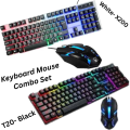 X200 Keyboard Mouse Gameing Combo Set Or T20 Keyboard Mouse Gameing Combo Set Or Only Keyboard For Computer & Laptom High Quality Backlit Keyboard Mouse.