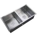 KITCHEN SINK HANDMADE DOUBLE BOWL ARINO 32"X18" PREMIUM.