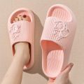 Summer Women Men's Slippers Indoor Bath Thick Platform Non-Slip Home Flip Flops Cartoon Cat Bear Beach Sandals Ladies Shoes.