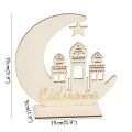 EID MUBARAK Star Moon Wooden Pendant LED Candles Stand Ramadan Home Decoration Islamic Muslim Party Decor Kareem Ramadan Gifts. 