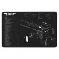 Glock 1911 P220 P226 P229 XD Beretta92-II SmithWessomMP BrowningHi-Power Cleaning Rubber Mat 17"x11" With Parts Diagram and Instructions Armorers Bench Mat Mouse Pad. 