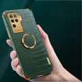 Phone Case OPPO F19 Pro Back Cover Crocodile Pattern Leather Cases Soft Cover Ring Stand Holder Cover OPPO F19 Pro Case. 