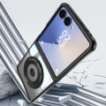 HODON 360° Rotatable Magnetic Kickstand Phone Case for Samsung Galaxy Z Flip 7 6 5 TPU+PC Clear Shockproof Cover.