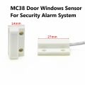1Pair- MC38 Wired Magnetic Contact Reed Switch For Door Window Security Alarm System NC Normally Open Magnetic Switches Surface Mount MC38 Door Windows Sensor For Arduino. 