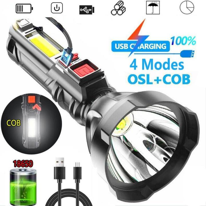 Mini LED flashlight rechargeable torch light powerful japan emergency light torchlight powerful flashlight 1000000 lumens torch light super bright touch light 4 Lighting Modes light work light camping lamp tactical flashlight