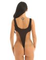 Womens Sheer Mesh Leotard Top Bodysuit One Piece High Cut Backless Swimsuit Monokini Swimwear Bathing Suit Beachwear.