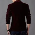 2021 Autum Velvet Wedding Dress Coat Mens Blazer Jacket Fashion Casual Suit JacketStage DJ Men's Business Blazers Costume Homme. 