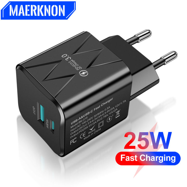25W PD USB C Charger USB Type C Fast Charging for IPhone Samsung Xiaomi IPad Mobile Phone Charger Quick Charge 3.0 Adapter Plug