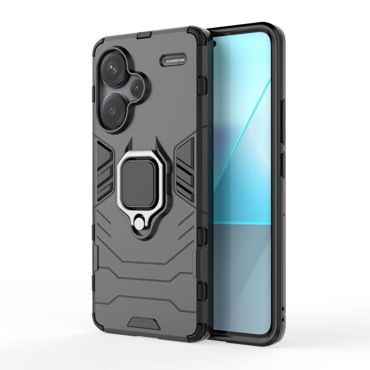 Xiaomi Redmi Note 13 Pro Plus Shockproof Phone Case with Adjustable Cell Phone Ring Holder Finger Stand