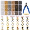 Crimp Beads Covers Kit with Bead Crimping Pliers Tool Brass Crimp Beads Tips Knot Covers Kit for for Jewelry Making DIY Craft.