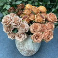 9 Heads Rose Bouquet Artificial Flower Wedding Rose Decor Scene Display Floral Gift Pink White Camellia. 