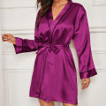 Ladies high quantity weddings bridal robes blank like robe with piping. 