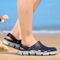 Spring And Summer Soft Bottom Men Beach Shoes Hollow Breathable Travel Sandals Slippers.