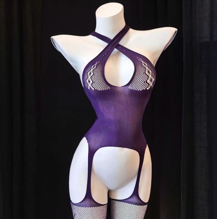 Body shocking dress mesh   Bodysuit Transparent Lace Women Linger