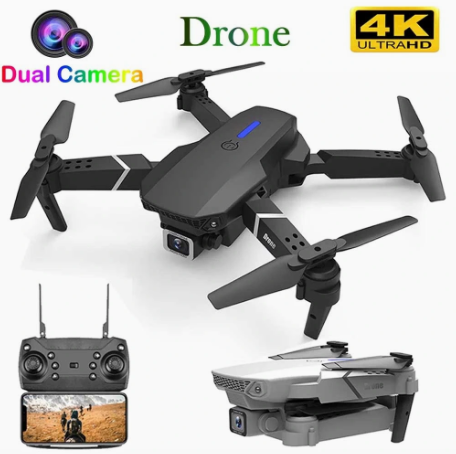 E88 Pro Dual Camera Dual Battery Folding Drone with WiFi App Control - 3.7V 1800mAh Battery