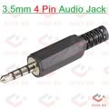 4 Pole Headphone Jack Plug Male 3.5mm 4 Pin Stereo Audio Headphone Jack Connector Earphone Plug For Mobile Phone Computer Laptop Desktop PC MP3 Video.