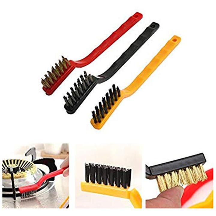 3 PCs Wire Brush, Household Cleaning Brush for Stove Burner Tiles Tap
