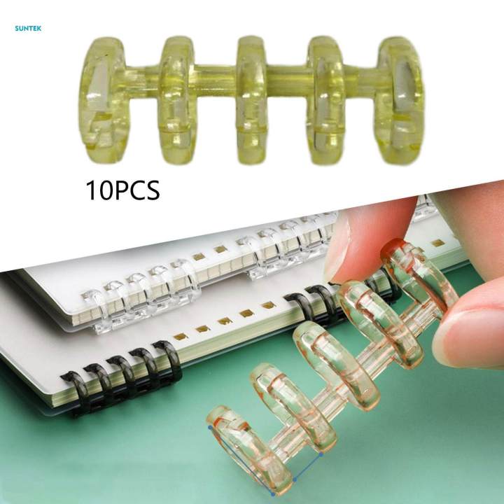 10Pcs 5 Rings Loose Leaf Binder Rings Binding Rings for Photo Notebook Cards