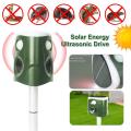 Solar/USB Animal Repeller Ultrasonic Repellent With 360° Infrared Motion Sensor.
