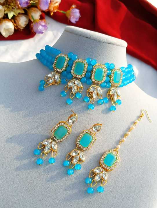 Latest Design Stone Choker Necklace, Indian Choker Necklace For