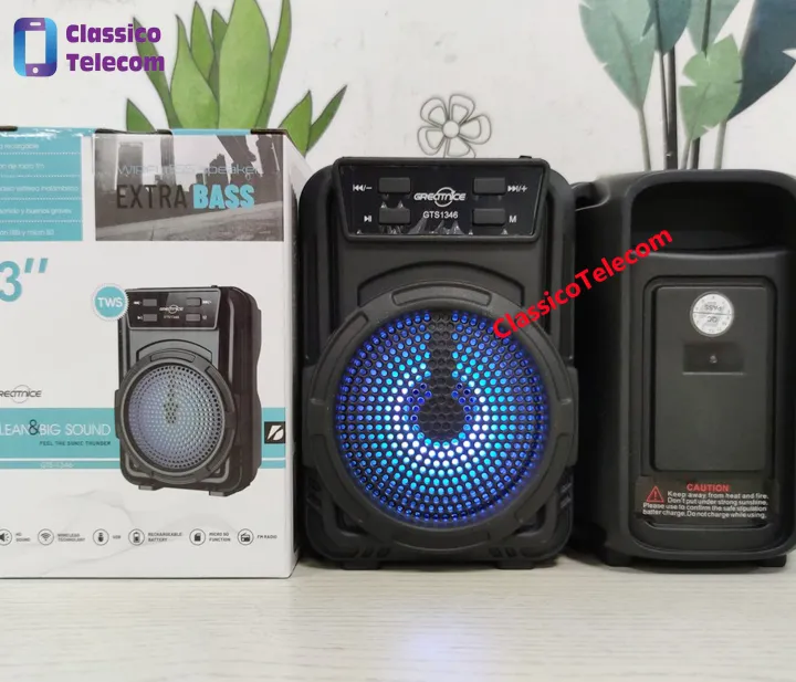 Gts 1346 Wireless Bluetooth Rechargeable Speaker Extra Bass - Bluetooth Speaker