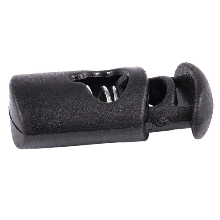 Diameter 8 mm Hole, Cord Cord Stopper Laces Snap Hook, Black, 20 Pcs