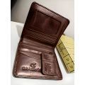 Pure Leather Classic Bifold Wallet Card Holder, Sim Pocket Chocolate Colour Wallet For Men 100% Leather. 