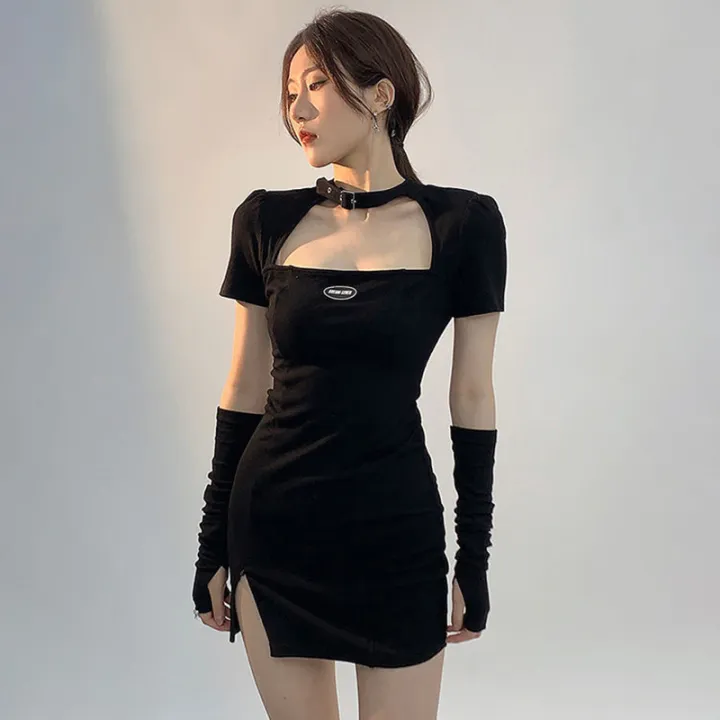 Women's%20Bodycon%20Dress%20Korean%20Version%20Spring%20Autumn%20Halter%20Hollow%20Out%20Slim%20Fashion%20Split%20Long%20Sleeves%20Bodycon%20Dress%20-%20Image%206
