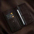 Zays Premium Eco-Friendly Leather Long Wallet for Men, Handmade Slim Compact Wallet 7.4 x 3.7 x 1 Inch, 7 Card Slots, ID Slot, Cash Compartment, 2 Mobile Compartments, Fits Large Smartphones, Luxury Gift Box.