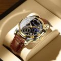 POEDAGAR 2021 Men Watches Leather Quartz Watches Top Brand Luxury Blue Wristwatch Waterproof Luminous Fashion Sport Clock.