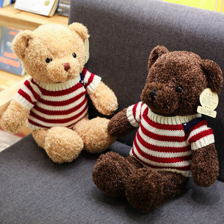 Manufacturers wholesale sweatersteddy bear dolls plush toys bear pillow ragdoll wedding gift bears