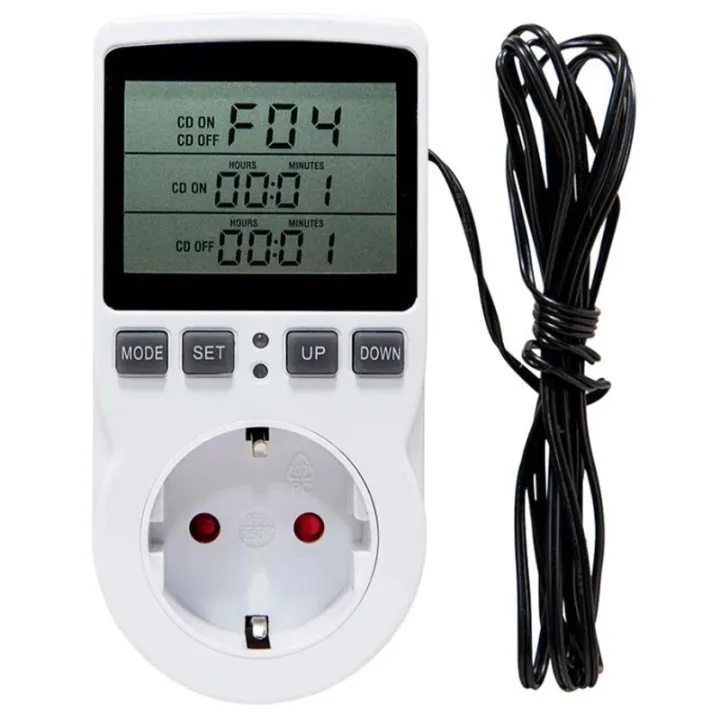 【YIYANGMAOYI111】Multi-Function Thermostat Temperature Controller Outlet Timer Switch Heating Cooling Timing Mode EU Plug