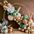 Jungle Safari Green Balloon Garland Arch Kit Kids Birthday Party Supplies Deer Pattern Gold Latex Ballons Baby Shower Decoration Luhuai CVC. 