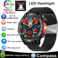 Smart Watch Men With LED Lighting Compass Sports Fitness Tracker Watch IP68 Waterproof Bluetooth Talk SmartWatch For Android IOS. 