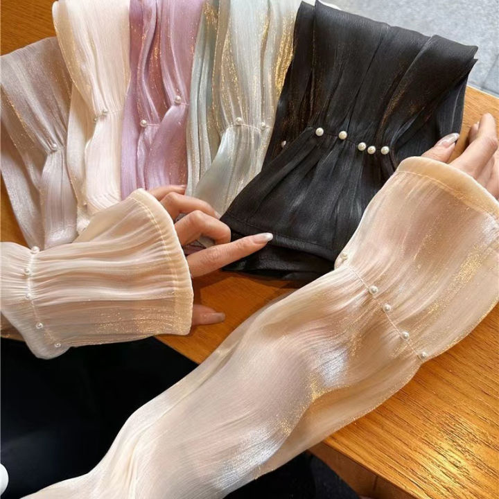 Large Size Ice Sleeve Gloves Women's Summer Driving Sun Protection Arm Sleeves Loose Breathable Arm Guard UV Outdoor
