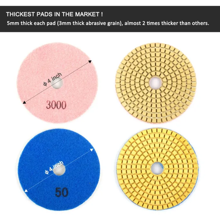 11Pcs%203%20Inch%2080mm%20Diamond%20Polishing%20Pads%20Kit%20Wet/Dry%20for%20Granite%20Stone%20Concrete%20Marble%20Polishing%20Use%20Grinding%20Discs%20Set%20-%20Image%203