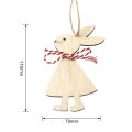 Wooden Bunny Pendant Decor DIY Hanging Craft Cute Bunny Easter Ornament Party Supplies. 