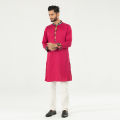 Masculine Semi Fit Panjabi Casual Panjabi - Hot Pink. 