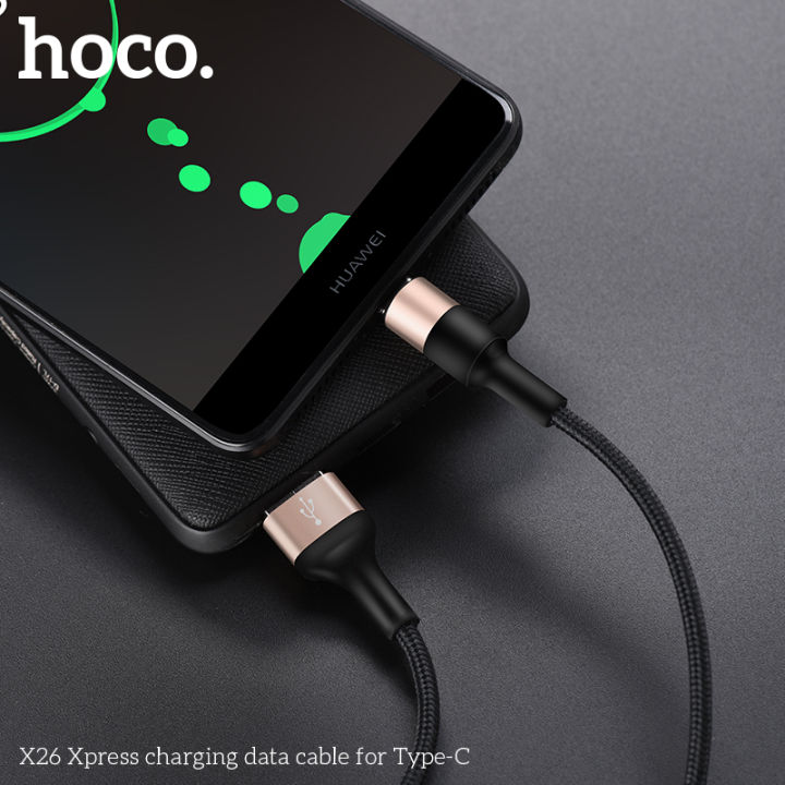 Hoco%20X26%203A%20Type%20C%20Cable%20Express%20Fast%20Charging%20Cable%20Data%20Cable%20Black%201M%20-%20Image%206
