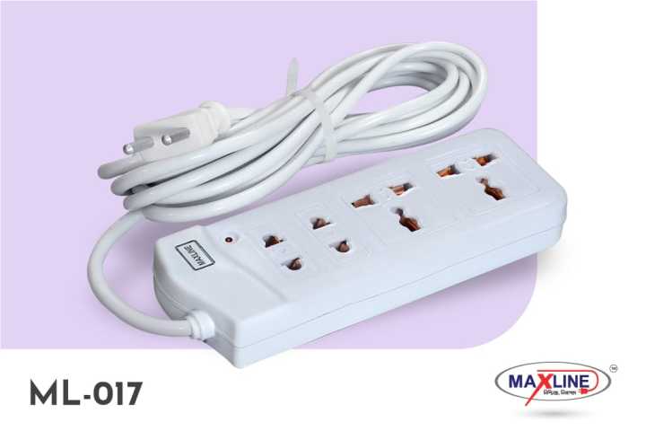 Multi Plug Maxline ML-017 Multiplug 4 Port Extention Socket 10 Feet ...