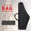 Water-resistant Alto Saxophone Sax Bag Case 15mm Foam Double Zipper with Adjustable Shoulder Strap Pocket. 