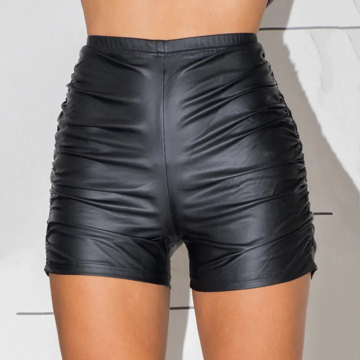 Nightclub%20Leather%20Shorts%20Women%20High%20Waist%20Bodycon%20Push%20Up%20Black%20Short%20Joggers%20Sports%20Fitness%20Womens%20Slim%20Shorts%20-%20Image%207