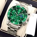 Green Golden Men Watches Male Waterproof Sport Wristwatch Luxury Fashion Luminous Hands Chronograph Wrist Watch For Man.