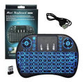 Wireless Mini Keyboard,Touchpad, Handheld, Re-Chargable 2.4G Keyboard With LED Key Back light & Battery. 